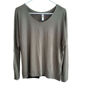 Lole Long Sleeve Crew/Scoop Neck Open Back Workout T-shirt Size L